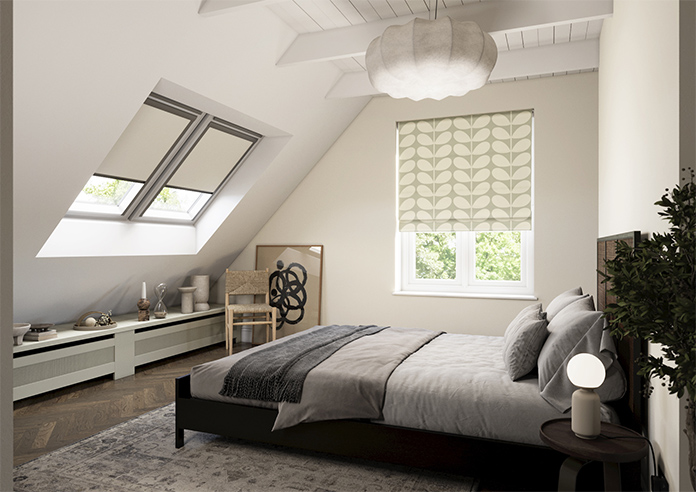 Orla Kiely Jumbo Solid Stem, Pebble - Twist&Fit Roman Blind - Image 7